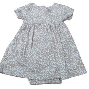 Carters Bodysuit Dress Infant Girls‎ 6M Brown White Leopard Print Short Sleeve